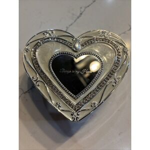 Things Remembered Heart Trinket Box Silver Tone Rhinestone "Always In My Heart